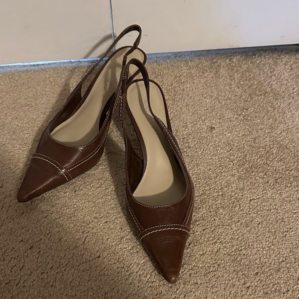 Nine West Brown Slingback Heels